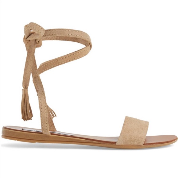 Steve Madden Kapri Wraparound Lace Sandal in Blush Suede - Picture 3 of 7
